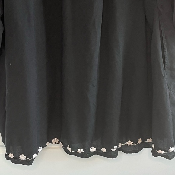 Soft Surroundings Embroidered Kaftan Womens Plus Size Black Boho Chic Cover Up - Picture 7 of 12